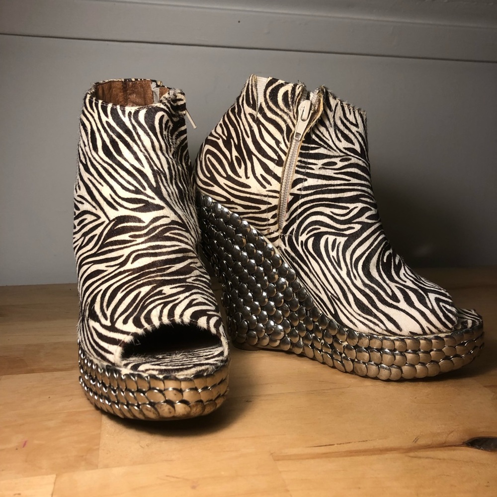 Jeffrey Campbell Zebra Tick Wedge